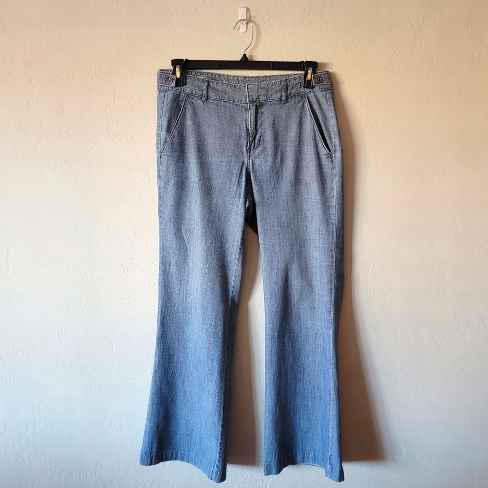 Madewell Widelegger Chambray Trouser Pants, 10